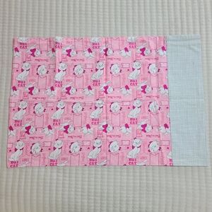 Pink Disney Marie Aristocats Cat Print Handmade Cotton Pillowcase